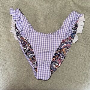 Maaji Purple Gingham Reversible Bikini Bottoms (Small) NWOT